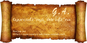 Gyurcsányi Adriána névjegykártya